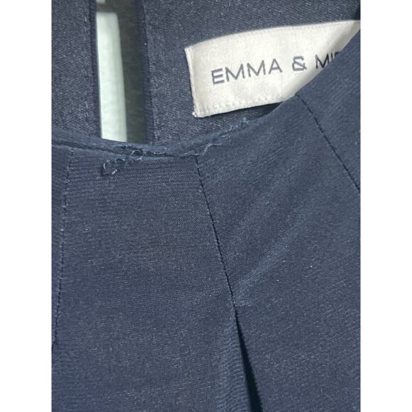 Emma & Michele Size Medium Navy Blue Sleeveless Romper Blouson Easy Care - Picture 5 of 11